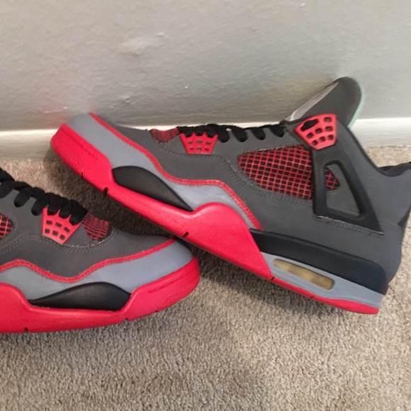 CUSTOM Jordan Retro 4 Green Glows Size 10.5 One Of A Kind Infrareds - Picture 7 of 7